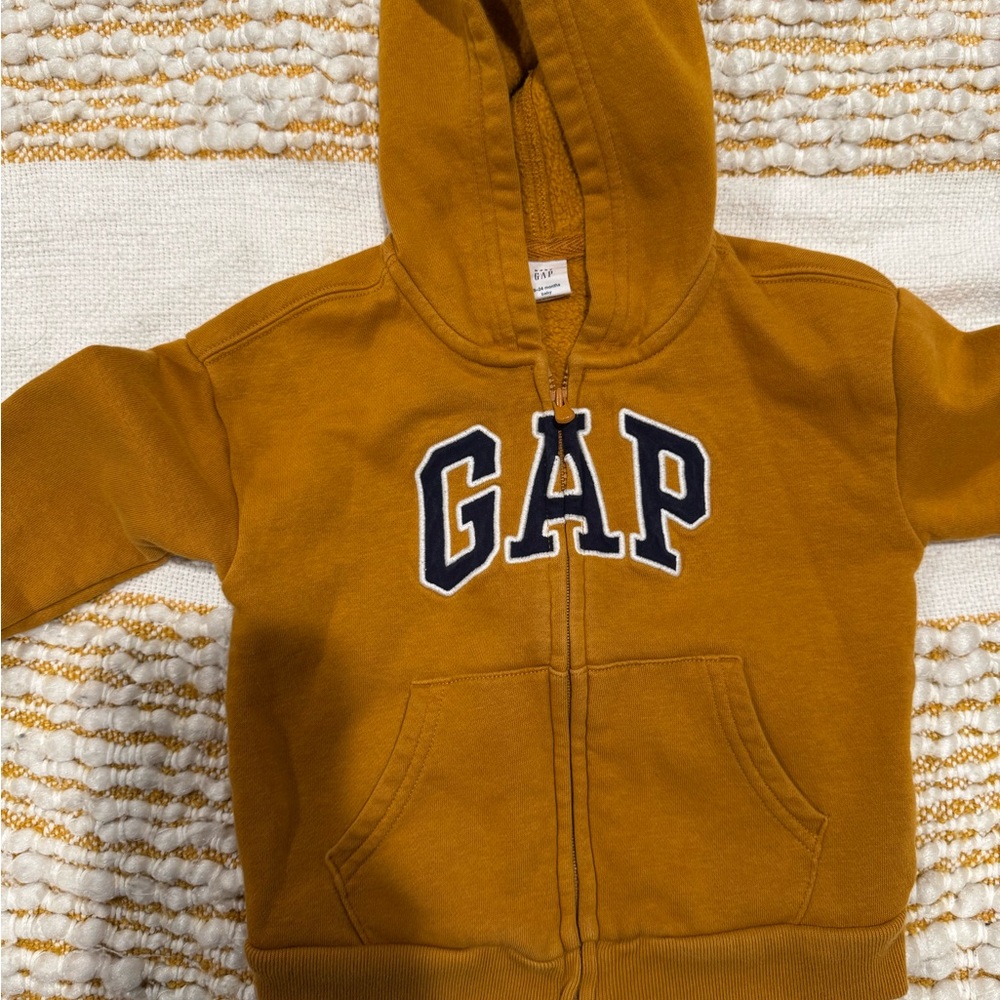 Baby GAP Mustard/Yellow Hooded Sweatshirt with Logo 18 - 24‎ months